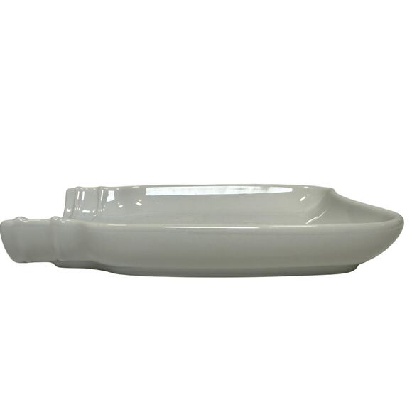 White Ceramic Mason Jar Spoon Rest Farmhouse Kitchen Decor 7.25” x 5.25” - Picture 3 of 5